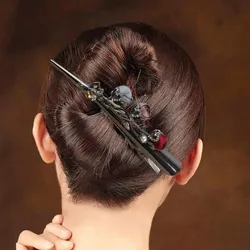 Large cowhorn clip temperament cloth rose duck beak clip water diamond long hair ponytail clip