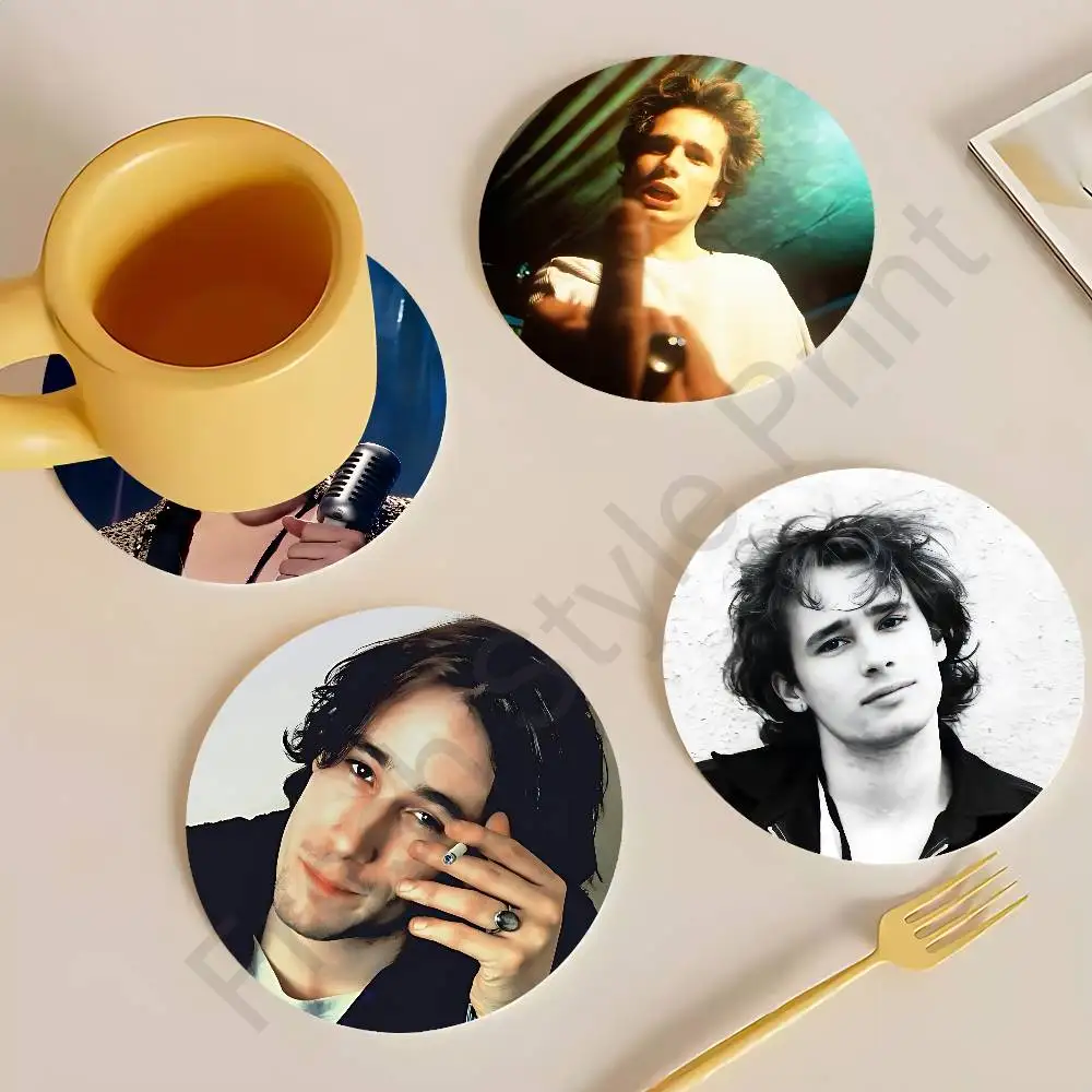 J-Jeff B-Buckley Wooden Coasters  10cm Round Cosplay Fans Collect Friends Gifts