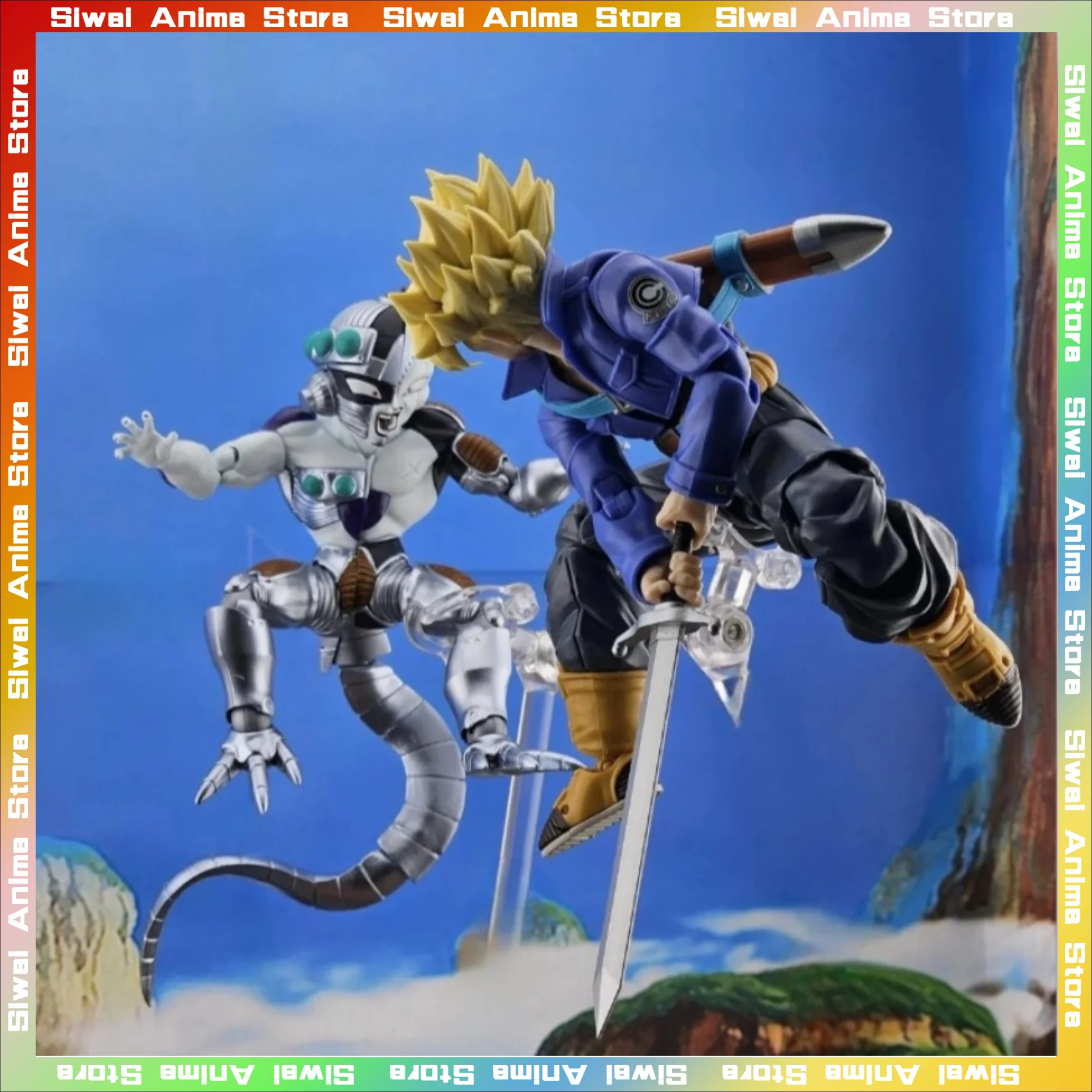 

Dragon Ball Z S.H.Figuarts Future Trunks VS Mechanical Frieza Anime Action Figures Statue Collection Model Desk Ornament Gift