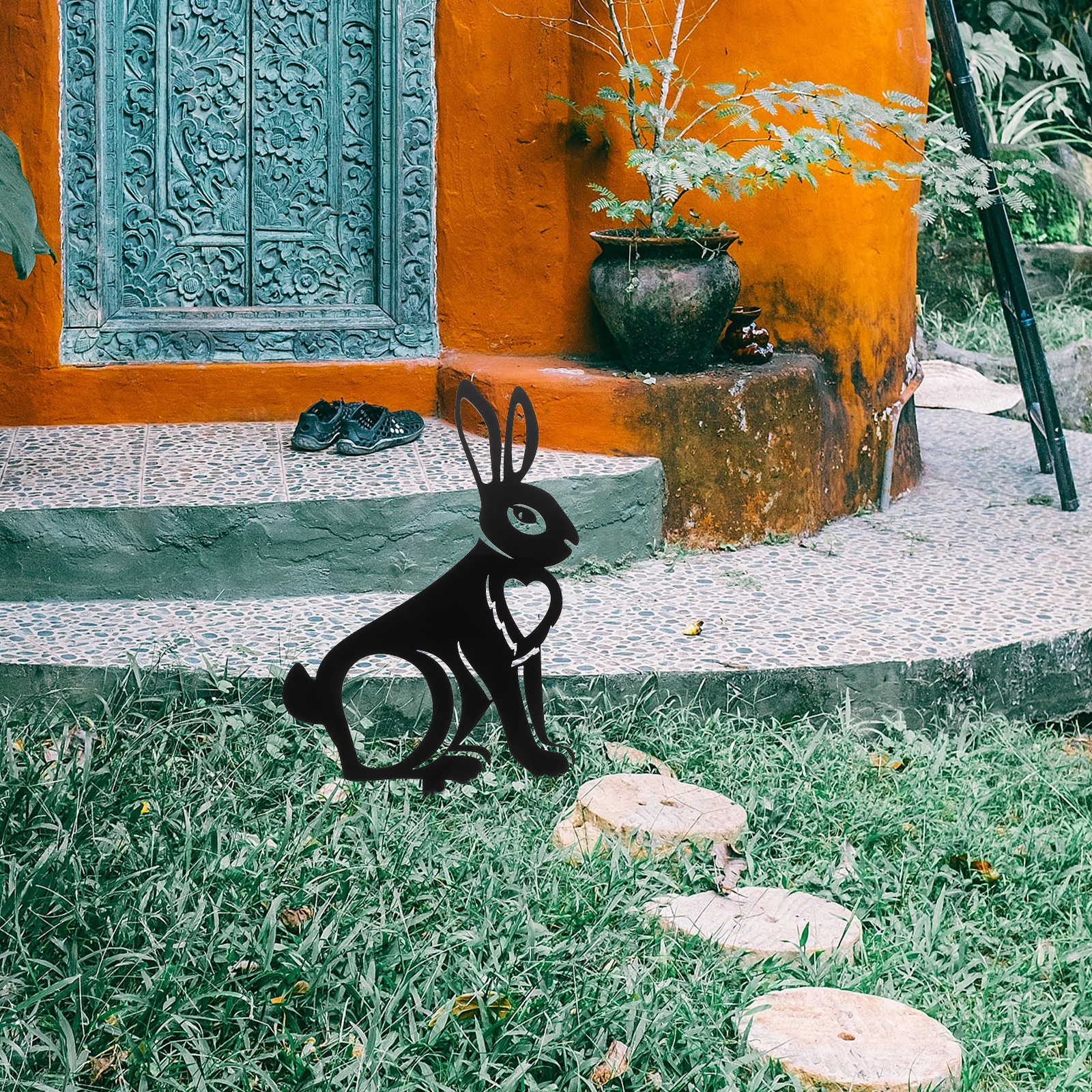 

Rabbit Garden Stakes Acrylic Decorative Stake for Lawns Gardens Easter Lightweight Durable bunny lawn sign gardening decor