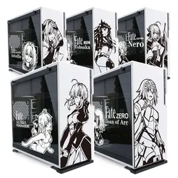 Fate Anime Vinyl Stickers for PC Case,Japanese Cartoon Decor Decals for Atx Mid Computer Chassis Skin,Waterproof Hollow Out