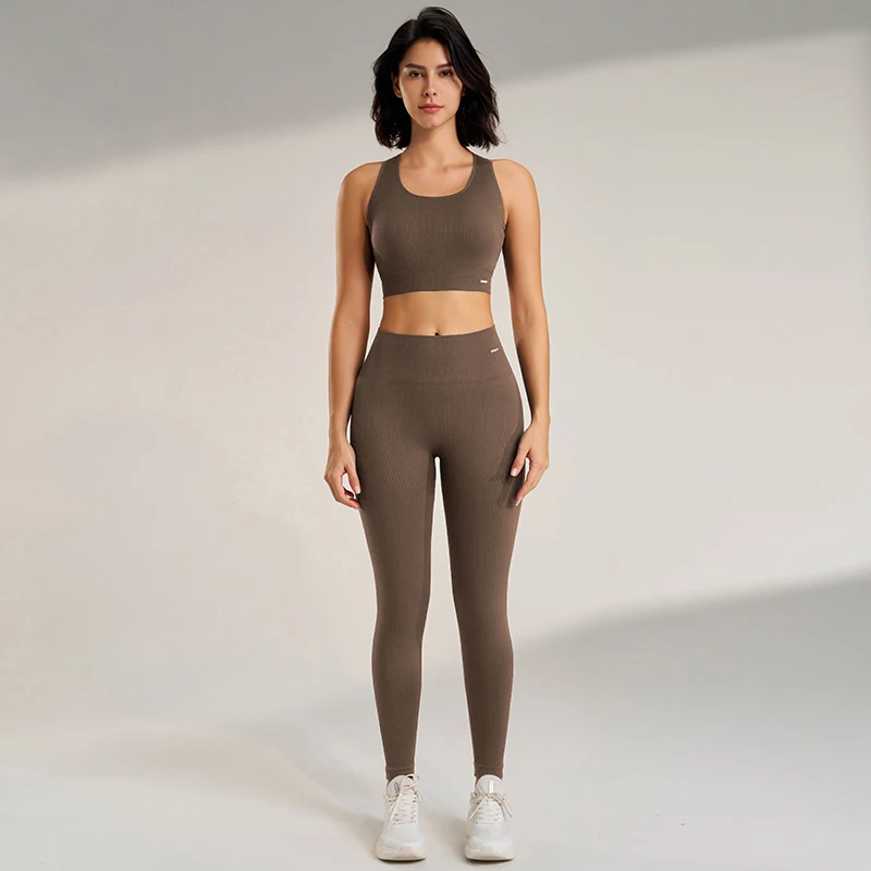 Frauen Fitness hoch taillierte dünne Sportswear Fitness hose BH Tops hoch taillierte Leggings Sporta nzug 2 Stück Yoga Wear