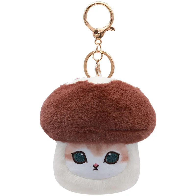 Cute Shaped Mofusand Cat Plush Keychain, Mini Soft Kitten Pendant, Fluffy Candy/Mushroom Cat Bag Charm for Keys Backpacks