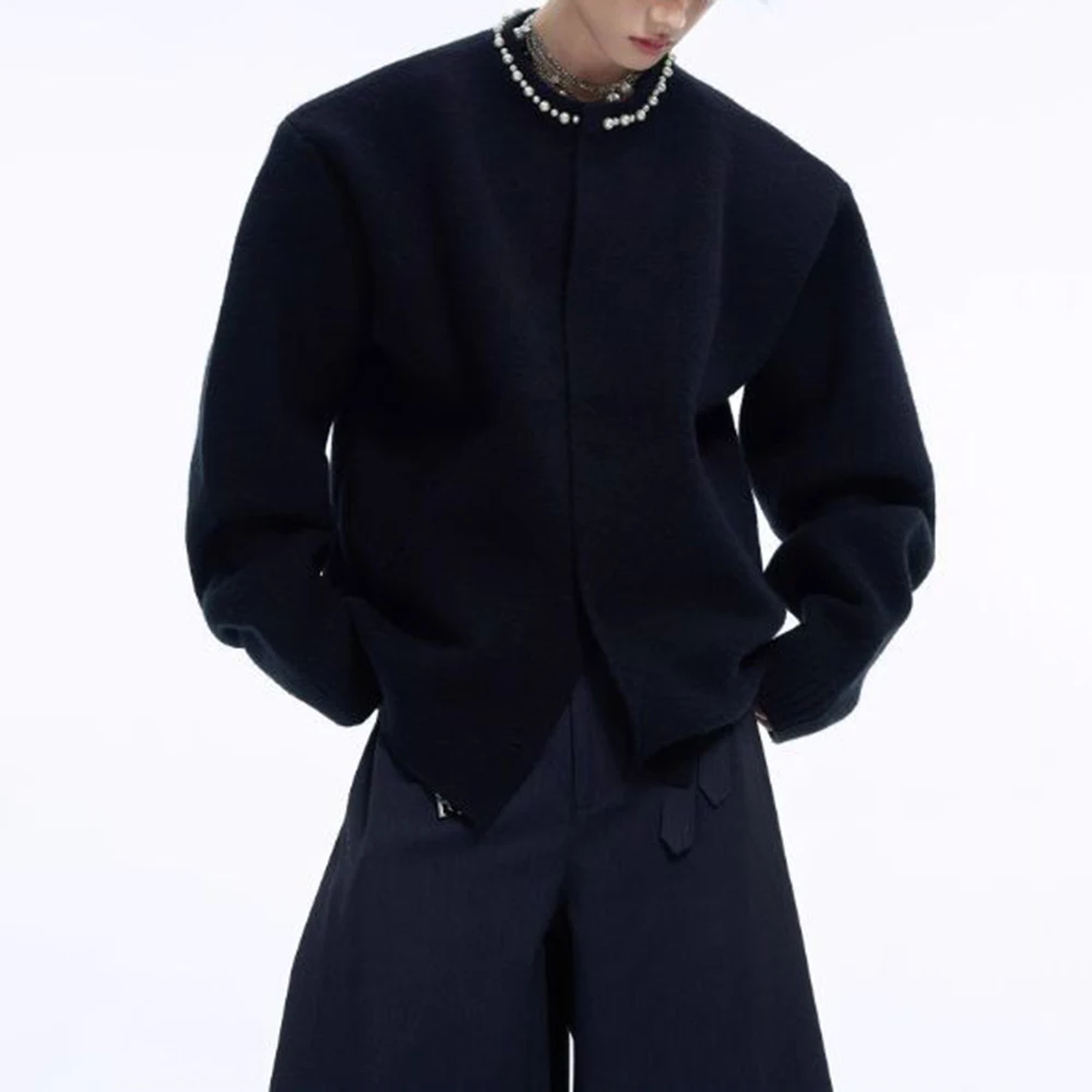 

Mens Spring Sweater Y2k Pearl Short Knitwear Streetwear Fashion Niche Daily Outdoor Long Sleeved Top Men'S Clothing 2026 New