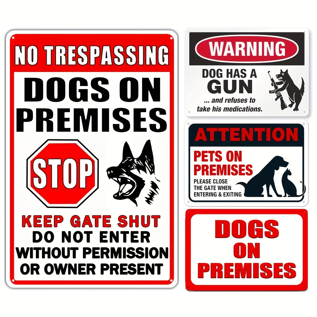 Beware Of Dog Sign, Warning Do Not Enter Metal Tin Signs Dog In Yard Stop Keep Gate Closed Sign