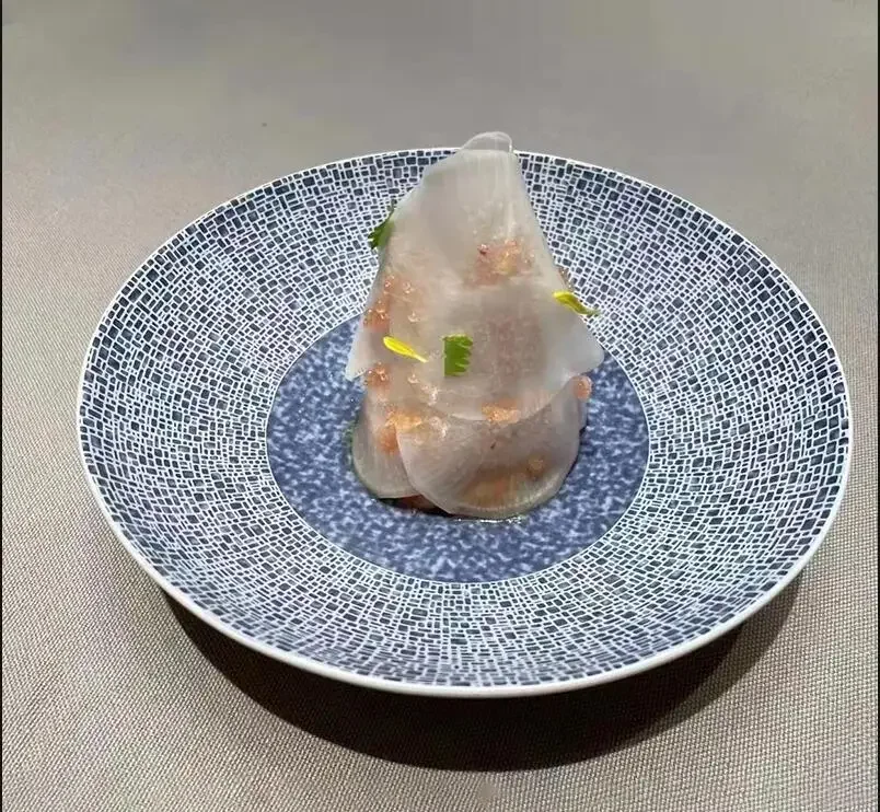 

Круглая тарелка для фруктового салата, керамическая посуда для отеля, ресторана, друзей, ужина, стейк в западном стиле, домашняя кухня