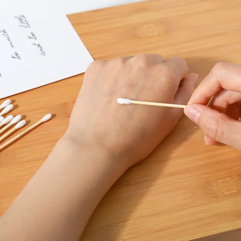 100/500/1000 stücke Doppel Kopf Baumwolle Tupfer Frauen Make-Up Baumwolle Knospen Spitze für Holz Sticks Nase Ohren reinigung Gesundheit Pflege Werkzeuge