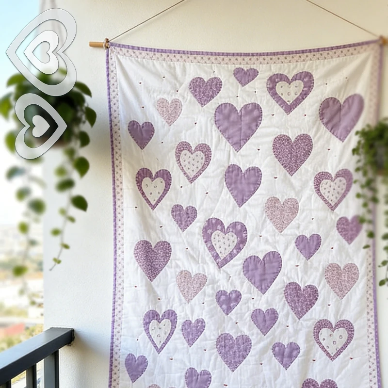 NUBECOM 4pcs Transparent PET Stackable Heart-Shaped Pattern Template for Sewing Bags, Clothing, Bedding, and Pillowcases