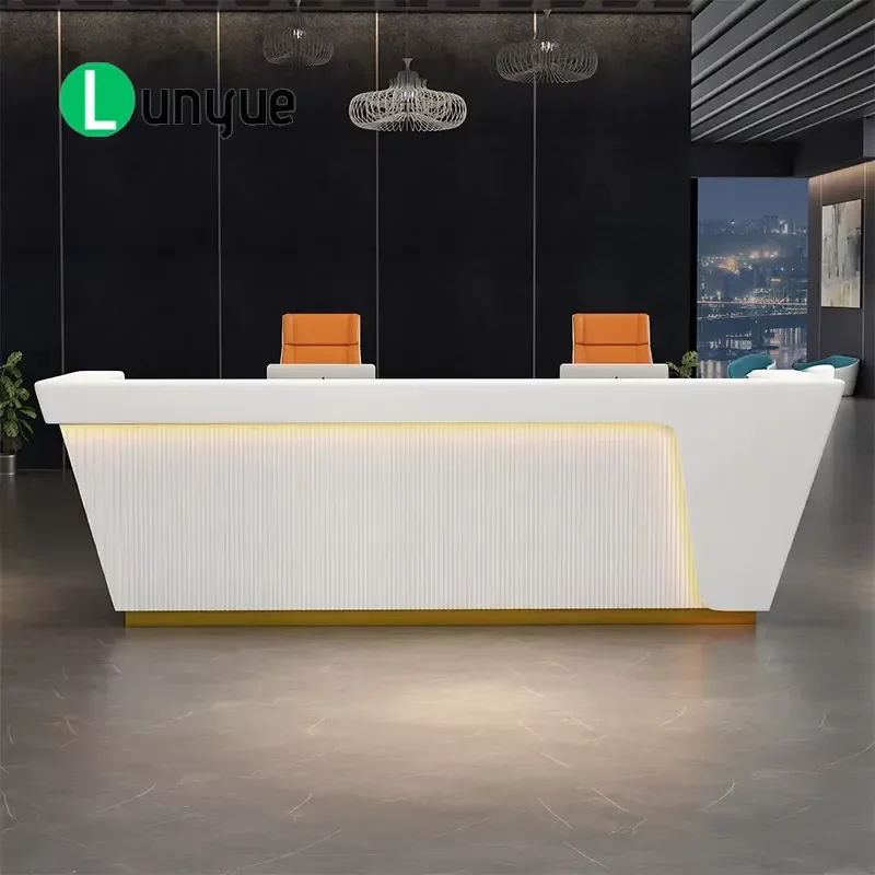 Modern Office Front Desk Reception Counter Consultation Service Table Clothing Store Checkout Bar Counter for Business Retail