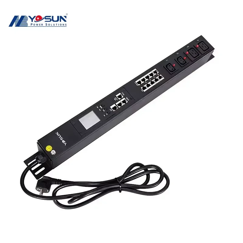 Smart 4 Ports 1.5U IEC Network PDU Popular Power Distribution Equipment With SNMP Cabinet Rack Mount