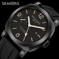 SEAKOSS 100m Diving Men GMT Automatic Mechanical Watches 1963 Clock 2557 Original Movement Super Luminous Sapphire Wristwatches