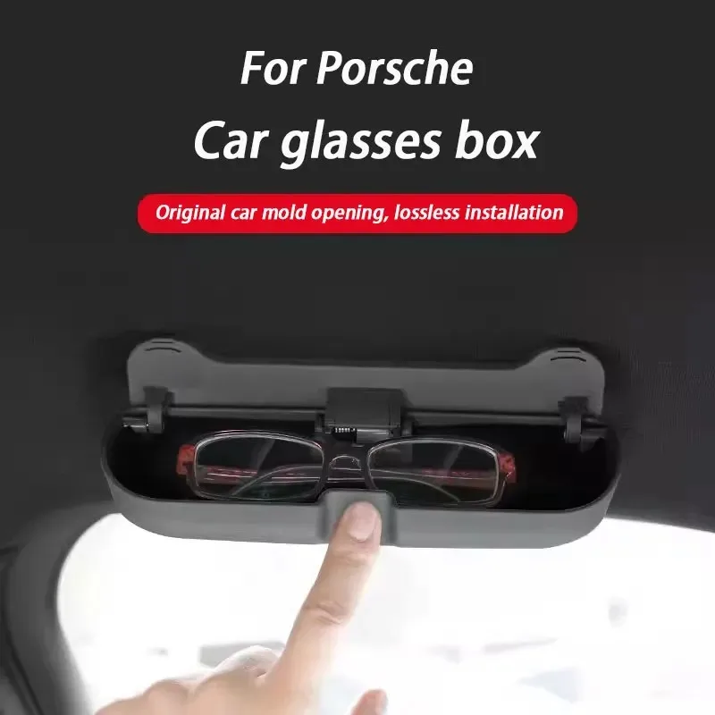 For Porsche Cayenne 92A Panamera 970 971 Macan 95B 2011-2024 Car Glasses Case Sunglasses Storage Box StorageInterior Organize