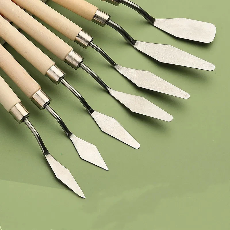 1-3Sets Oil Painting Scraper Palette Knife Watercolors Fine Acrylic Gouache Paint Spatula Pick Color Mixing Tools Art Supplies