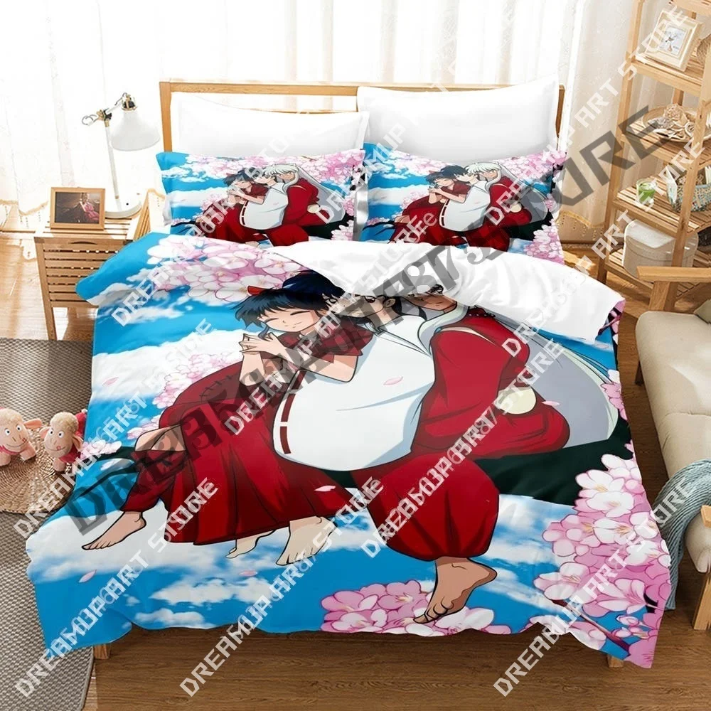 3D Print Anime Inuyasha Bedding Set Single Twin Full Queen King Size Bed Set Aldult Kid Bedroom Duvetcover Sets Bed Sheet