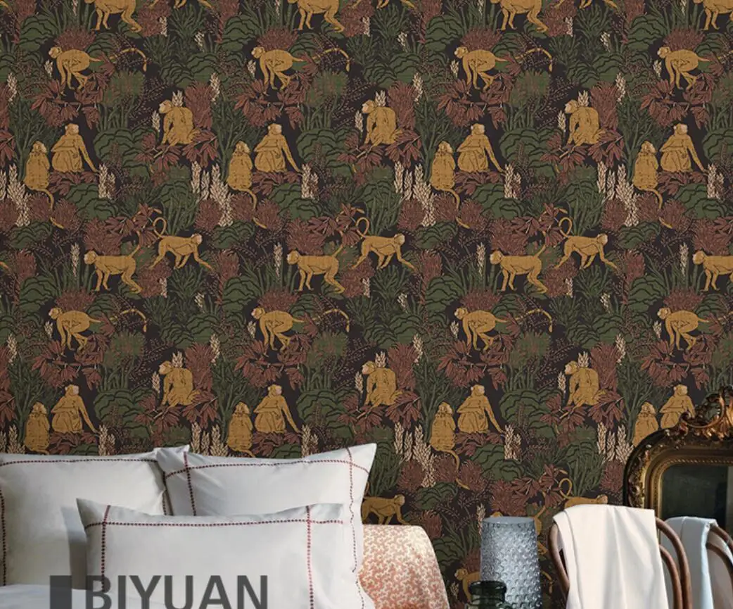 

Custom Mural American Tropical Jungle Animal Wallpaper Southeast Asia Living Room Bedroom Background Wall papel de parede