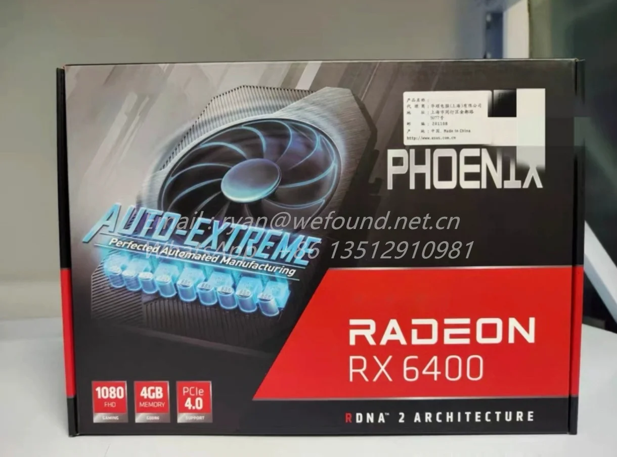 بطاقة رسومات مزدوجة rdeon x6400 4G لـ ASUS ، RX ، 4GB ، GDDR6