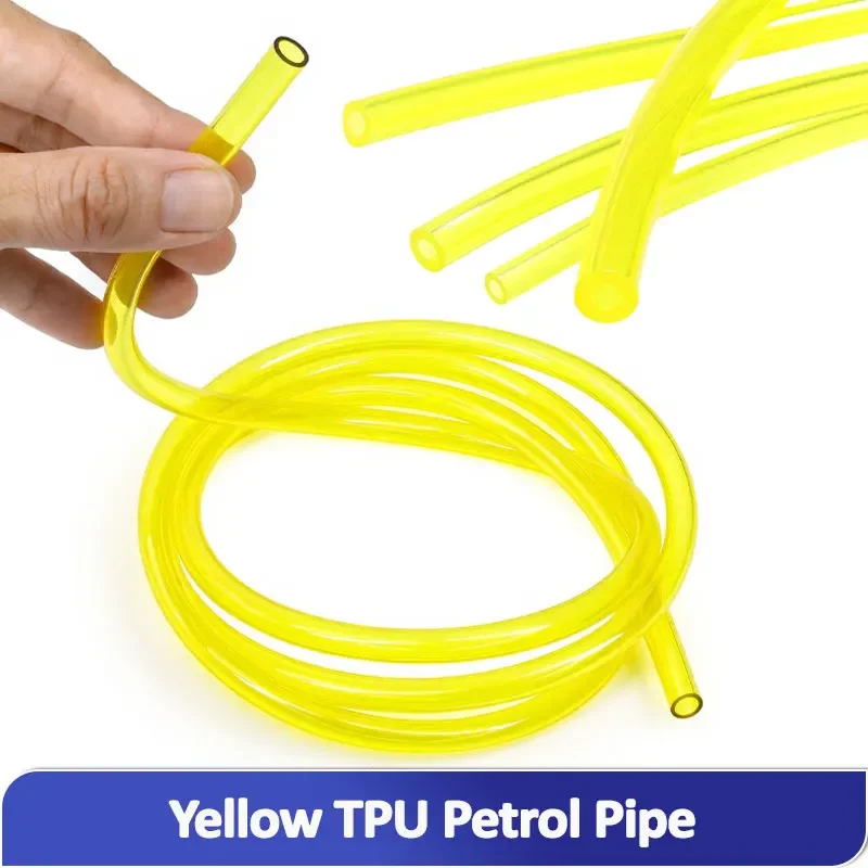 2-10m Yellow TPU Fuel Hose for Car Motorcycle Fuel Tank Trimmer Chainsaw Blower Tube 2x3.5/2x4/2.5x5/3x5/3x6/4x6/5x8/6x8/7x10mm