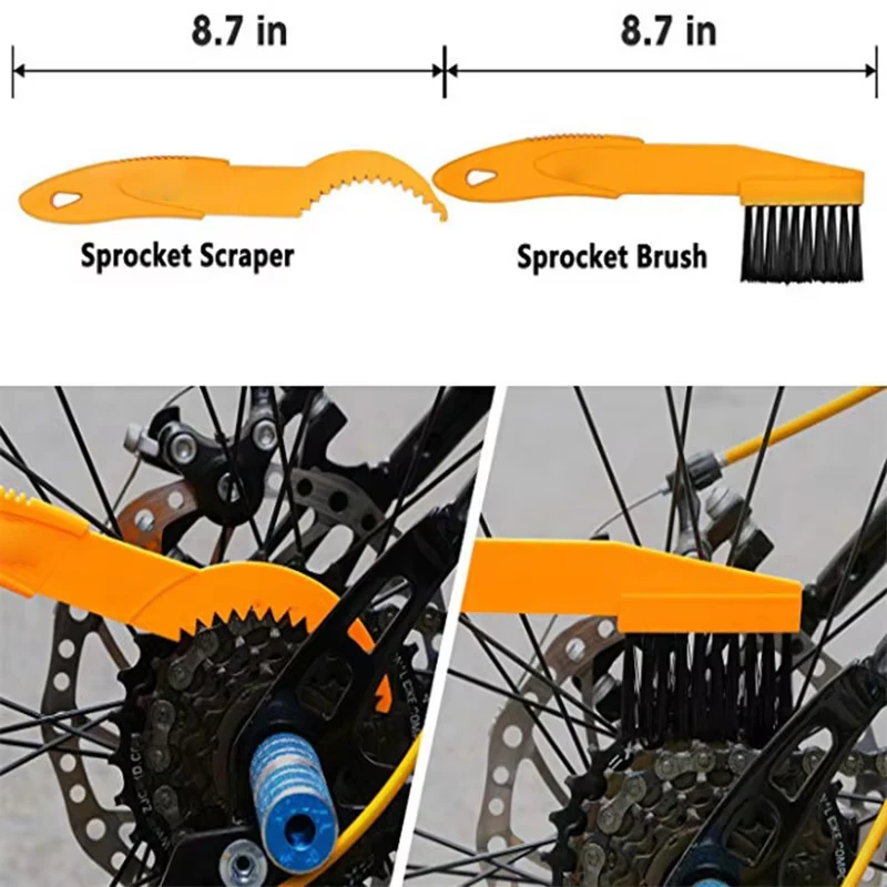 Bicycle Chain Cleaner Set Bike Cleaning Kit Outdoor Cycling Cleaning Tool Mountain Road Bikes Chains Brushes Glove Accessories