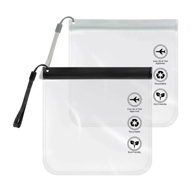 Saco impermeável e reutilizável transparente para mulheres, bagagem, uso de viagem, à prova de vazamento, voo, maquiagem, segurança aeroportuária, higiene pessoal