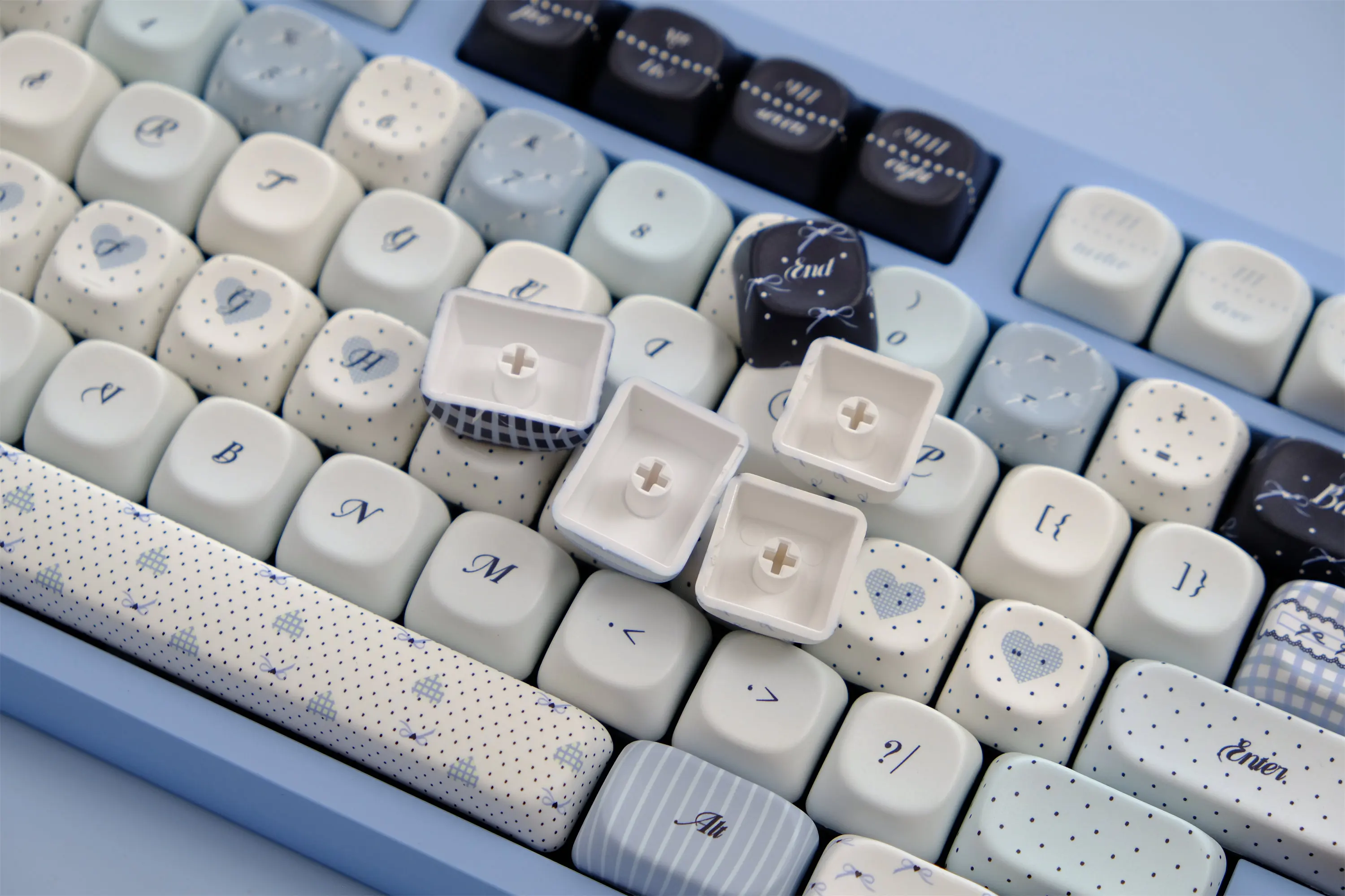 Polka Dots Keycaps 126 Keys PBT Keycap MOA XOA Profile DYE-SUB Wooting Personalized For CHERRY MX Switch Mechanical Keyboard