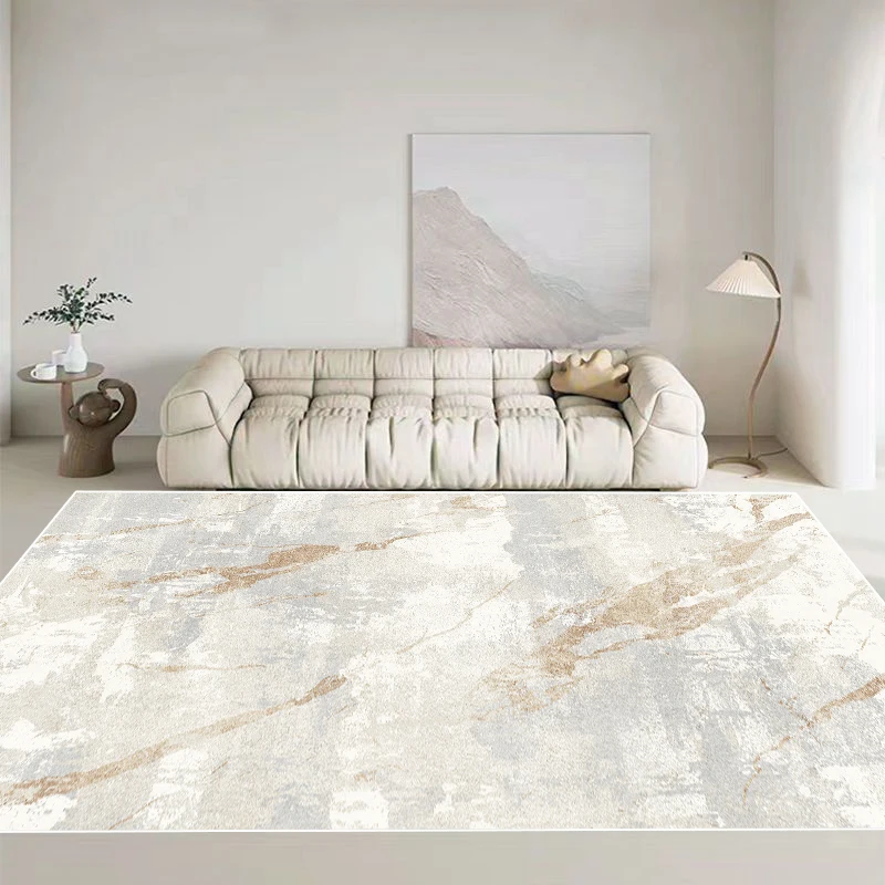 Light Luxury Home Carpets Living Room Decoration Grey Carpet Hall Simple Style Floor Mat Bedroom Bedside Large Rugs Washable