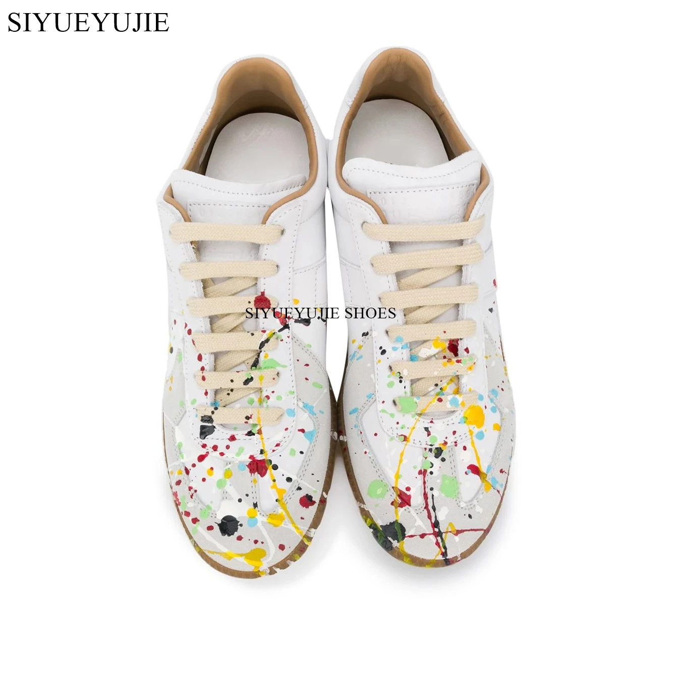 Hot Sale Men\'s Casual Lace-Up Sneakers Flat Sheos Multicolor Graffiti Couple Jogging Shoes Outdoor Luxury Brand Shoes Mujer 2024