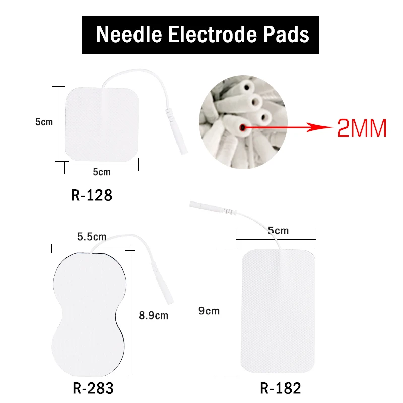 20/50/100Pcs 5x5cm Ems Nerve Muscle Stimulator Electrode Pads Gel Electrode Pads Tens Electrodes Physiotherapy Machine 2mm Plug