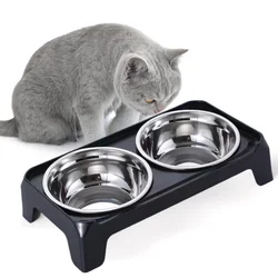 Elevated Tilted Cat Bowls for Indoor Cats，Raised Ceramic Cat Bowl Elevated 15°,Pet Feeding Bowls for Food and Water Anti Vomit