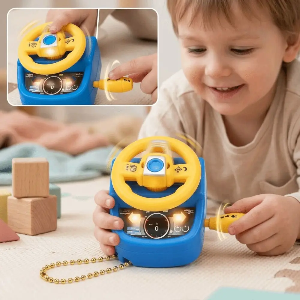 Mini Fidget Keychain Shiftable Rotatable Backpack Hanging Ornament Illumination Various colors Simulated Steering Wheel