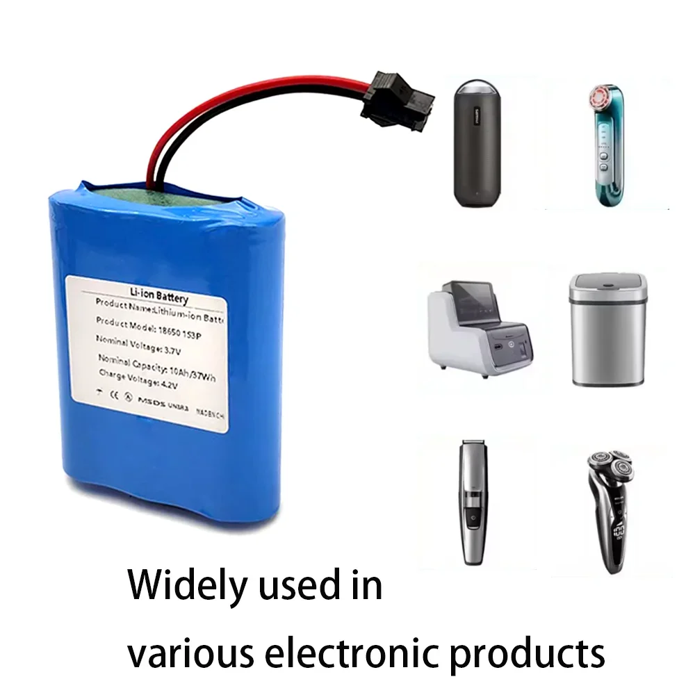 18650 3.7V 1S3P 10000mAh rechargeable Li-ion Battery SM / XH2.54 2P Plug for Bluetooth Speaker Small Player Solar headlights LED