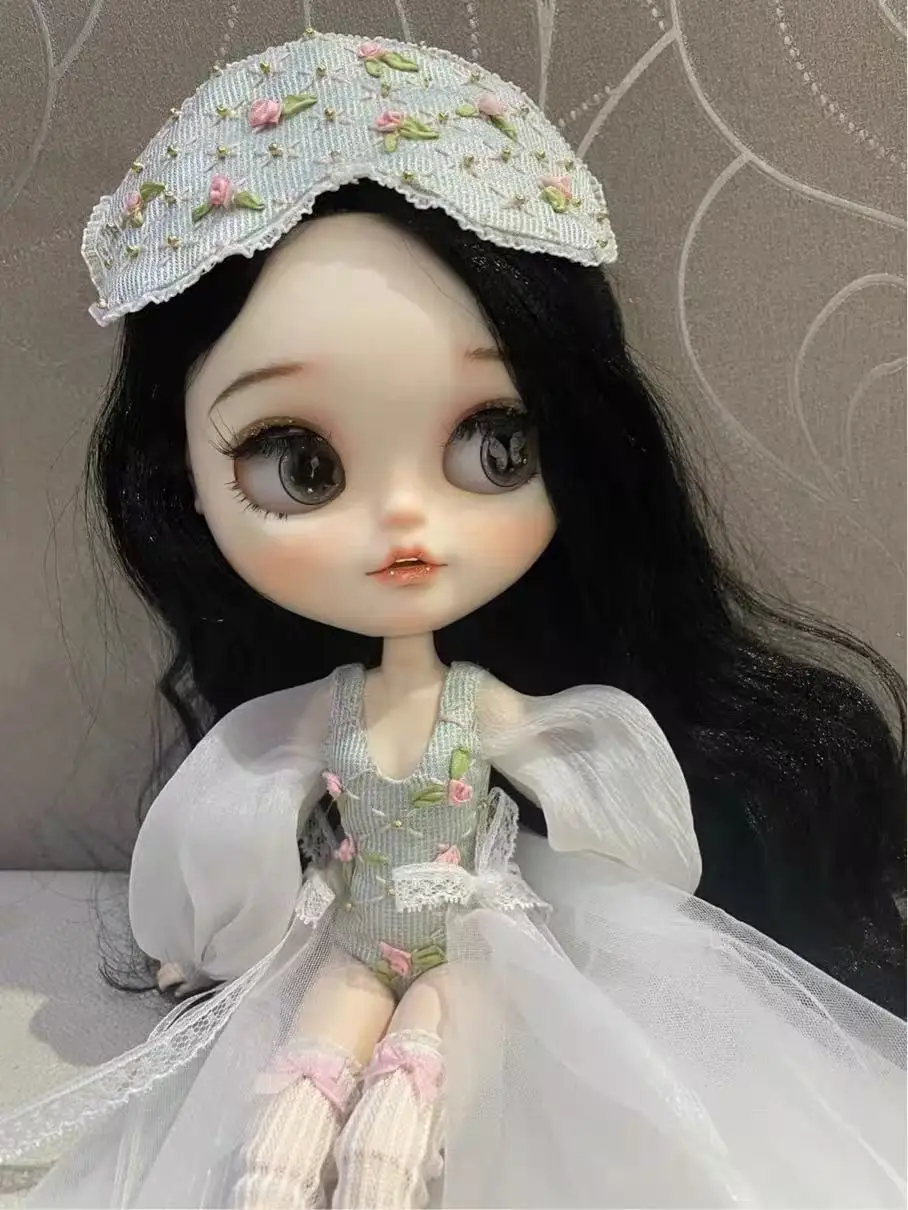 S Dula 手作り立体接着剤手彫り黒蝶磁気アイピースアイチップブライス人形アクセサリー