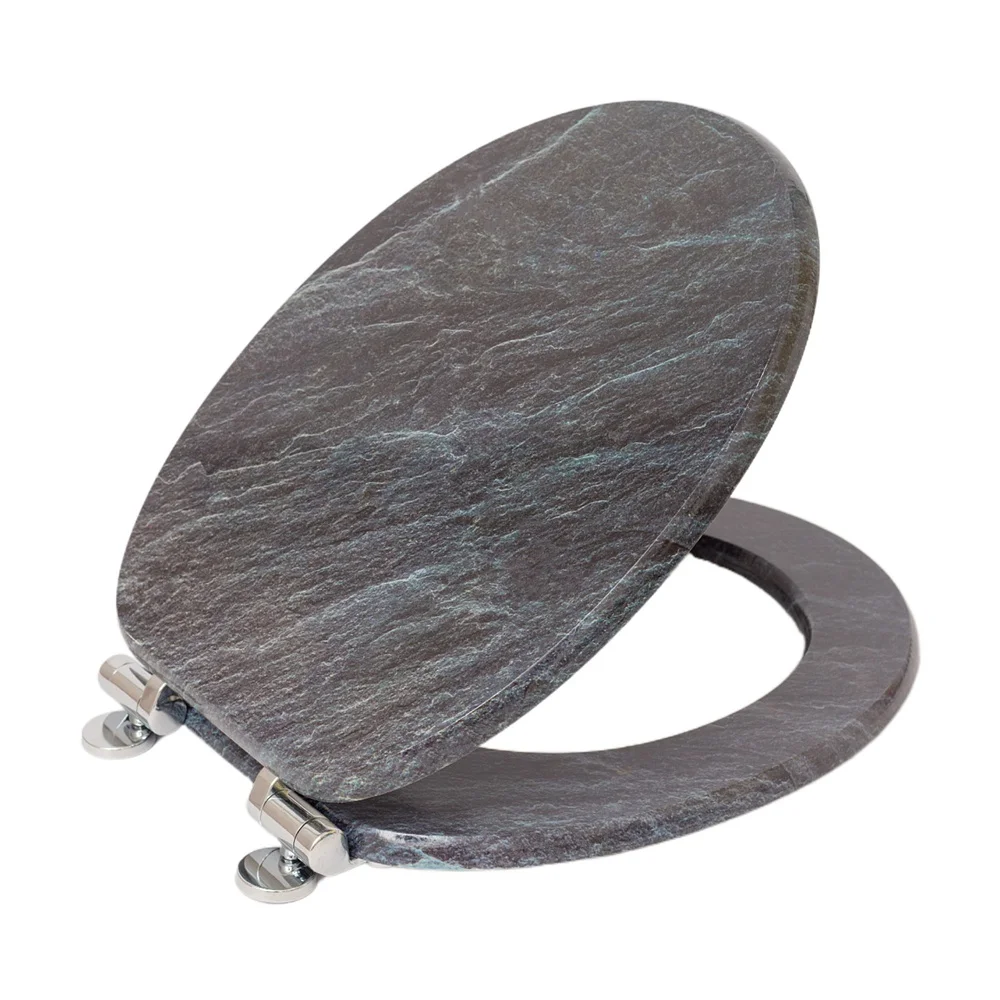 SINOBATH Toilettensitz mit Absenkautomatik WC-Sitz MDF Universelle Klobrille antibakteriell WC-Deckel Neues Design Motiv – Detail 12