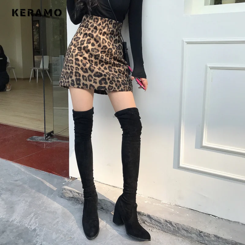 2024 Summer Hotsweet Retro Style Leopard Printting Skirts Women's Casual High Waist Slim Fit Punk Vintage Female Mini Skirt