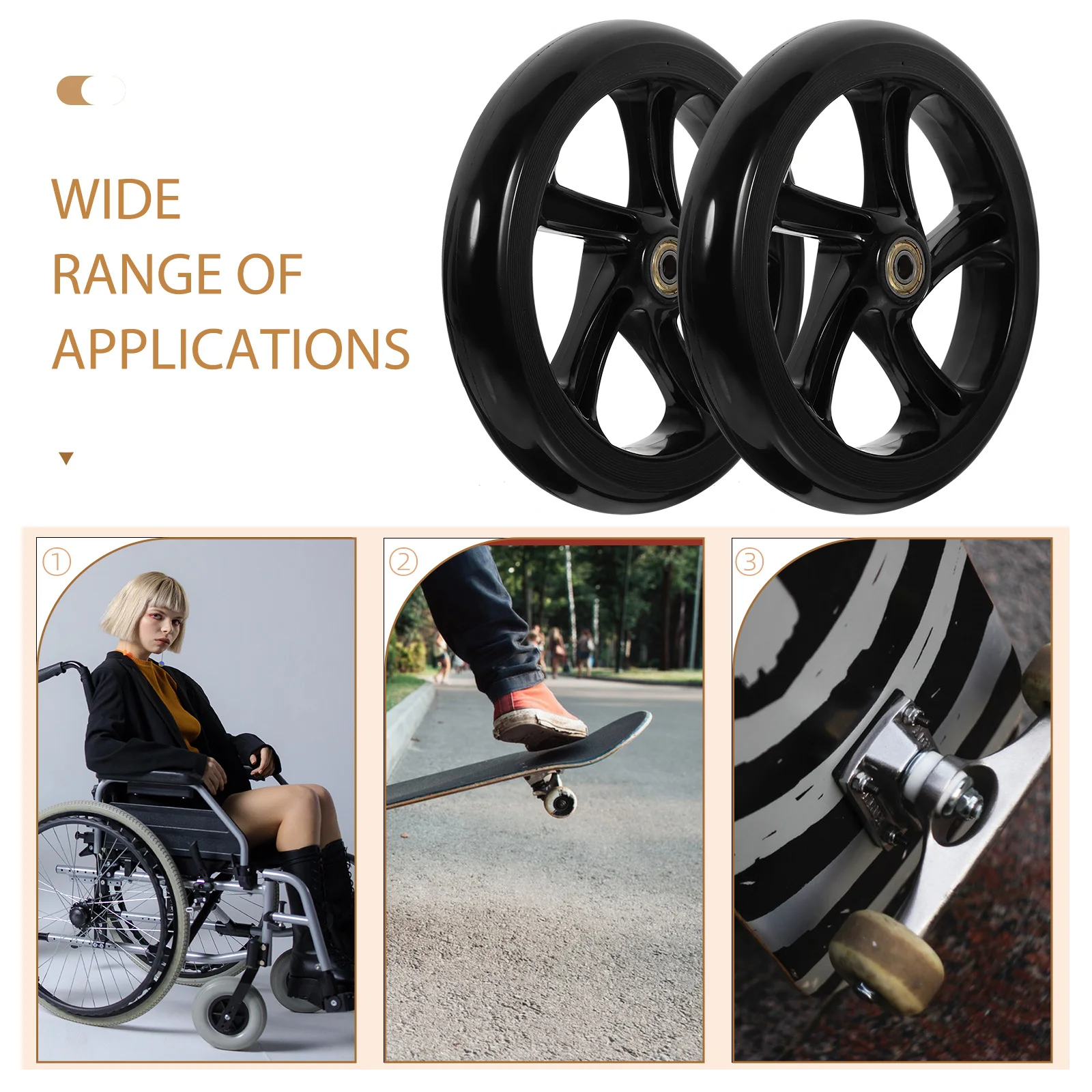 

2pcs Scooter Wheels Replacement Pu Stunt Skateboard Wheel Durable Non-Skid Wear-Resistant Universal Wheel For Kick Scooter