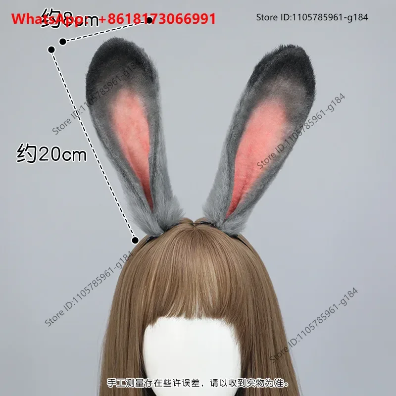 Rabbit Ear Hair Ornament Handmade Simulation Beast Ear Hair Hoop Party Comic Exhibition Plush Headwear