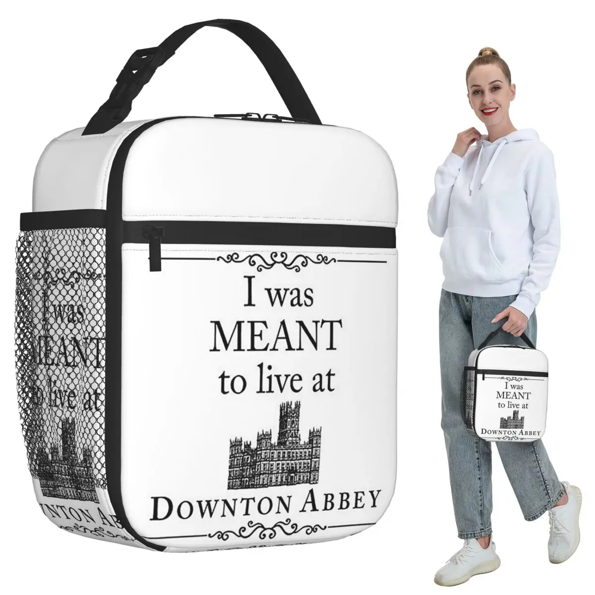 

Изолированная сумка для обедов I Was Meant To Live At Downton Abbey для женщин, термосумка для офиса, контейнер для еды, сумка-тоут для ланчей.