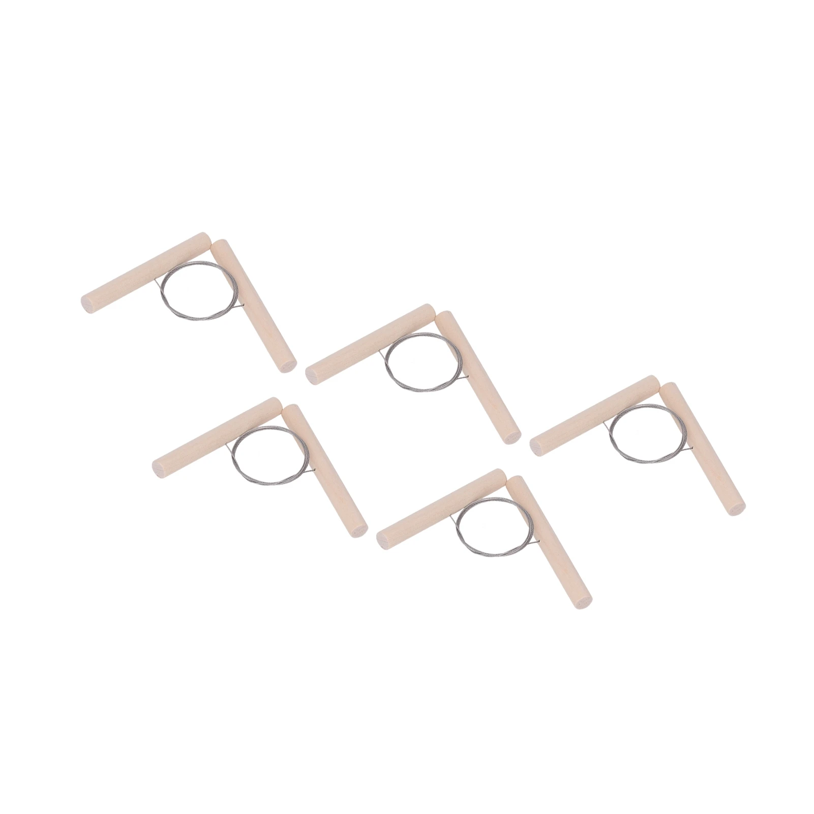 5PCS Wire Clay Cutter with Wooden Handles Steel Wire Pottery Cutting Tool for Sculpture Crafts