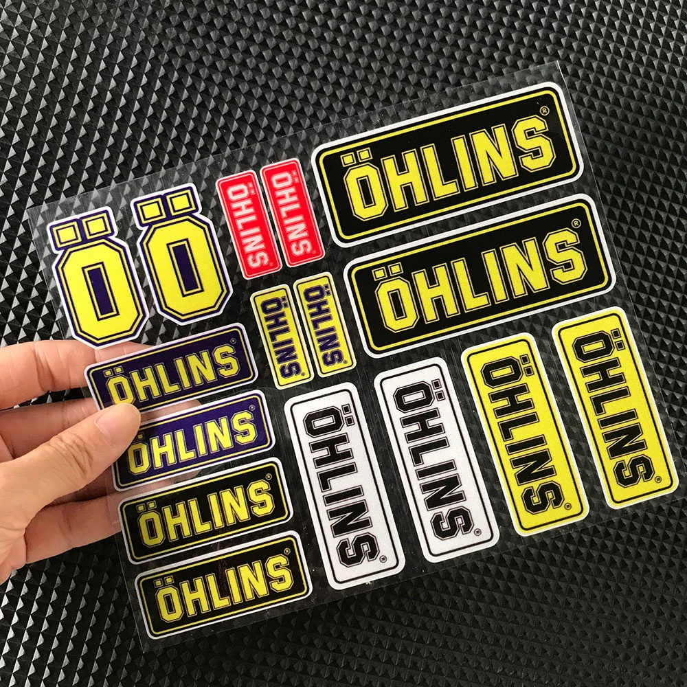 Motorcycle Shock Absorber Modification Reflective Stickers OHLINS Suspension Brake Front Fork Mountain Biking Bumper Decor Decal view 4