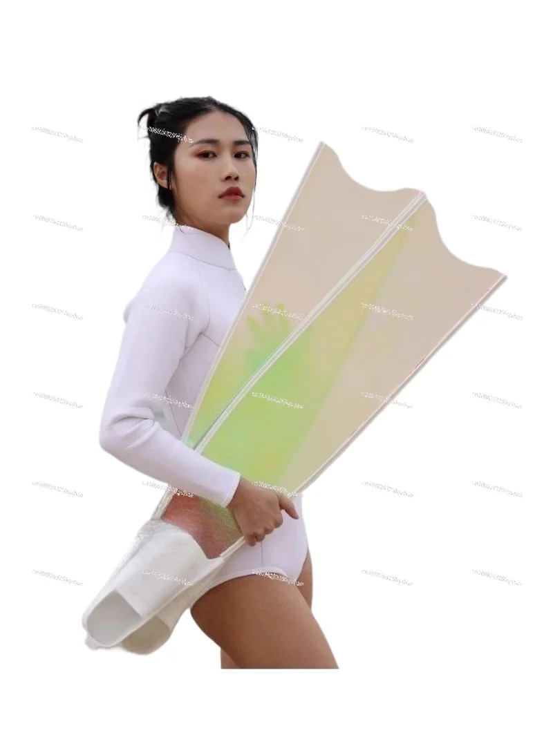 Free Submersible Fiberglass Translucent Flippers Lightweight Frogs Ice Muse Flippers