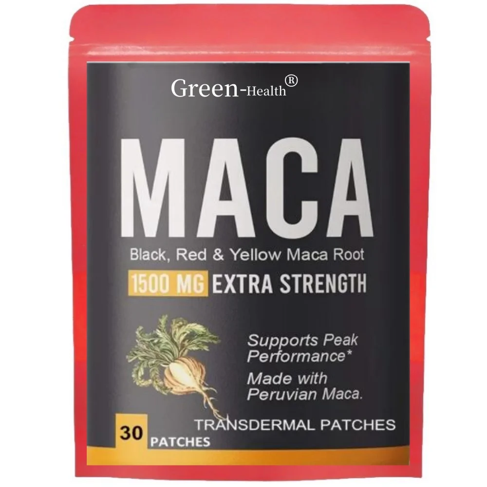 Parches transdermicos de raíz de Maca orgánica con extracto de raíz de Maca peruana negra + roja + amarilla para hombres y mujeres 30 parches