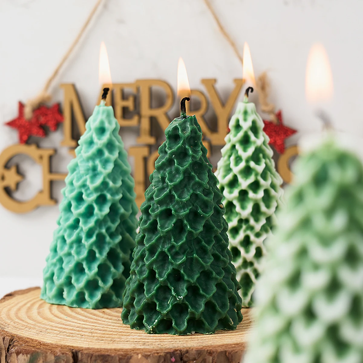 Christmas Tree Mold DIY Creative 3D Tree Ornaments Aromatic Candle Handmade Soap Plaster Resin Baking Tools Xmas Holiday Gifts