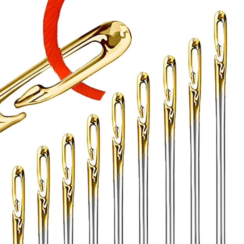 Blind Needle Elderly Needle-side Hole Sewing Needle Household Stainless Steel DIY Apparel Sewing Self-Threading Needles