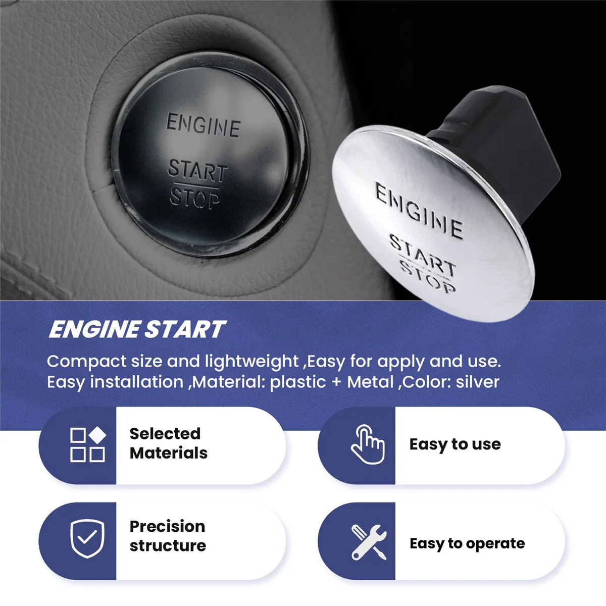 زر تشغيل وإيقاف تشغيل المحرك بدون مفتاح لمرسيدس بنز