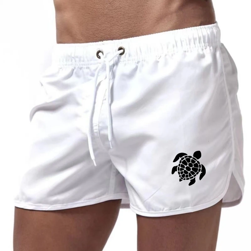 Men'S Quick-Dry Surf Swimming Shorts Turtle Pattern Fashion Print Design With Drawstring Lightweight Beach Pants