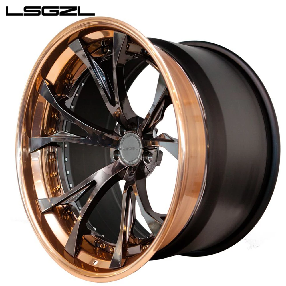 LSGZL 3 piece forged wheel 18 19 20 21 22 Inch Forged 5x114.3 Gold Wheel Rim For Car