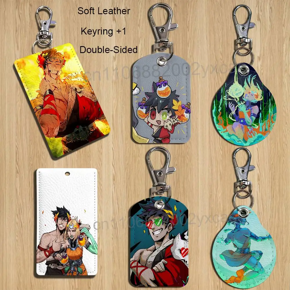 Zagreus Melinoe Hades Leather Keychain Badge Holder with Lanyard - ID/Access Card Holder, Key Ring Accessory, Gift Option