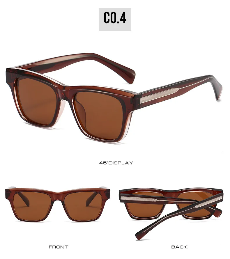 Marke Polarisierte Sonnenbrille Frauen Unisex Männer Solide Cp Edelstahl Kern Bein UV400 Quadrat Sonnenbrille Für Fahren Casual – Detail 10
