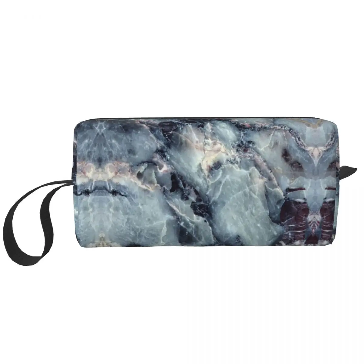 Gray Turquoise And Black Marble Art Makeup Bag Women Travel Cosmetic Organizer Fashion Storage Toiletry Bags