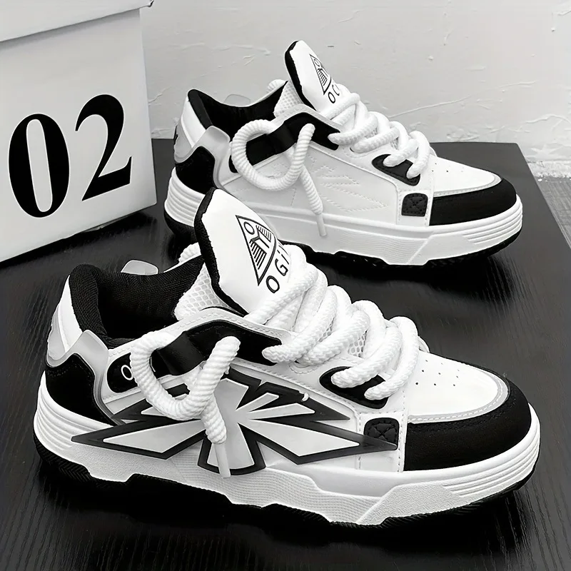 New Shoes Men Autumn Casual Platfrom Sneakers Trend Luxury Men Designer Skateboard Shoes Outdoor Lace-up Vulcanized Shoes Hombre