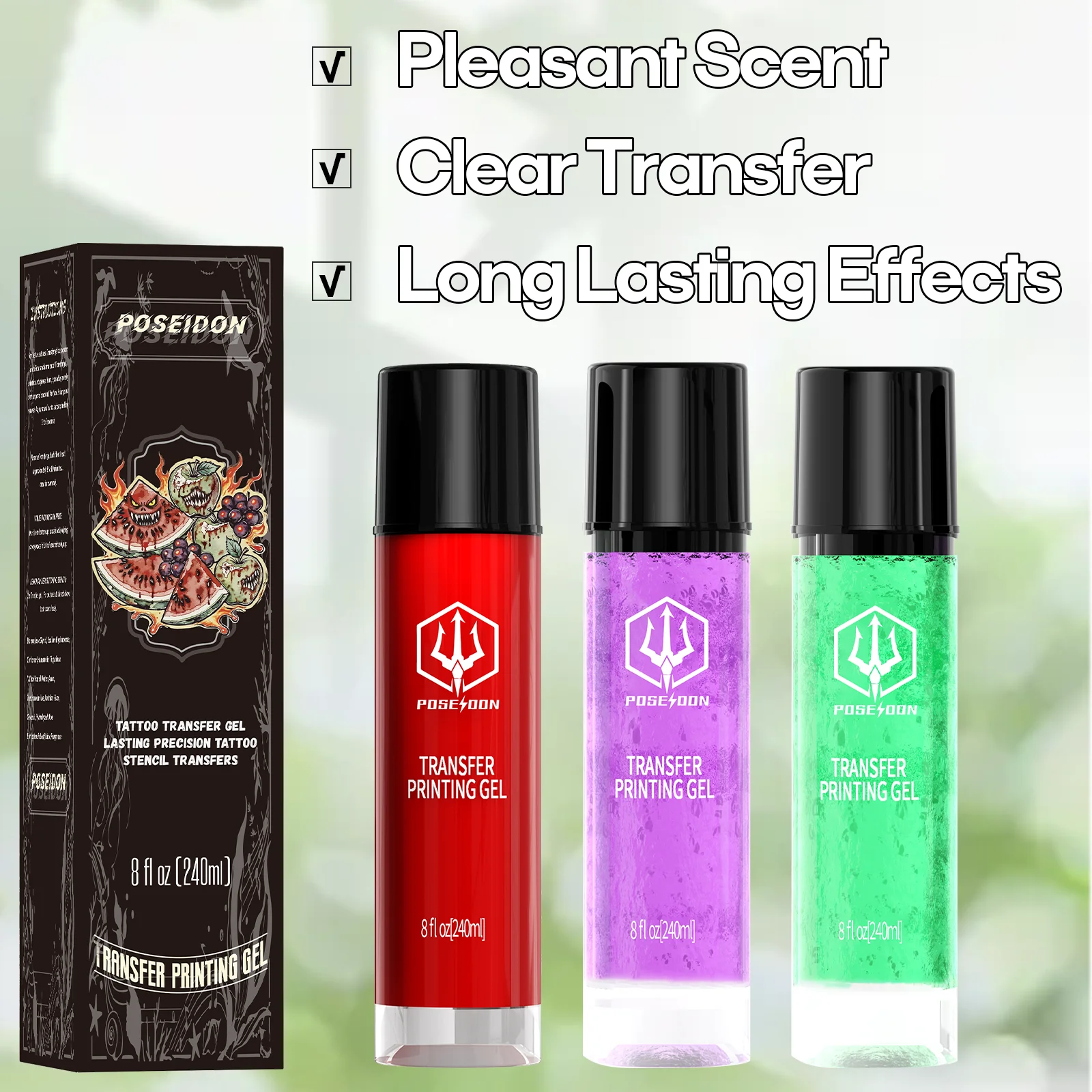 

240ML Fruit Scent POSEIDON Tattoo Stencil Gel New Tattoo Accessories For Tattoo Transfer Paper Professional Tattoo Stencil Gel